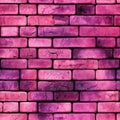 Pink Fire Beautiful Brick Wall Texture. Tile Seamless Background. Generative AI