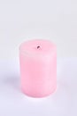 Pink fireless candle isolated on white surface. Royalty Free Stock Photo