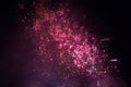 Pink fireworks in a black sky Royalty Free Stock Photo