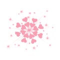 Pink Fireworks Heart Vector Illustration Royalty Free Stock Photo