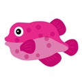 Pink fish cartoon cute