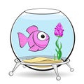 Pink fish in fishbowl Royalty Free Stock Photo