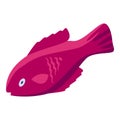 Pink fish icon isometric vector. Sea cute fish Royalty Free Stock Photo
