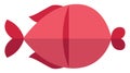 Pink fish with red fins, icon Royalty Free Stock Photo