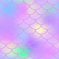 Pink fish scale seamless pattern. Magic Mermaid texture or background square swatch. Royalty Free Stock Photo