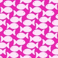 Pink Fish School seamless pattern Royalty Free Stock Photo