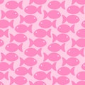 Pink fish seamless background