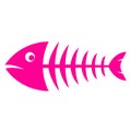 Pink fishbone vector icon Royalty Free Stock Photo