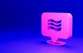 Pink Flag Of Egypt icon isolated on blue background. Minimalism concept. 3D render illustration Royalty Free Stock Photo