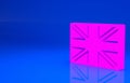 Pink Flag of Great Britain icon isolated on blue background. UK flag sign. Official United Kingdom flag. British symbol