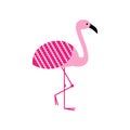 Pink flamingo bird. Cool flamingo decorative flat design element. Vector illustration