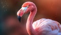 portrite Pink flamingo blure background