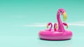 Pink flamingo inflatable pool ring background