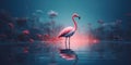 Pink flamingo by the lake, nature and wildlife concept Royalty Free Stock Photo