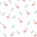 Pink Flamingo With Mint Bird Feather