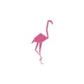 Pink Flamingo origami icon, sign, logo