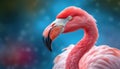 Pink flamingo for photo stock , blure background