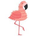 Pink flamingo pinata for a holiday. Animated pinata flamingos for birthday. Vector illustration for kids.