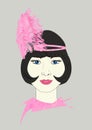 Pink Flapper Headpiece