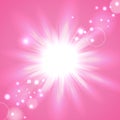 Pink flash starburst background