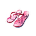 Pink flip-flops isolated on white background. Royalty Free Stock Photo