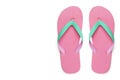 Pink flip flops or slippers isolated on white background Royalty Free Stock Photo