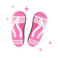 Pink flip flops with sparks isolated on a white background Royalty Free Stock Photo