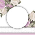 Pink floral background - flower circle frame Royalty Free Stock Photo