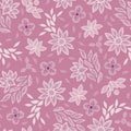 Pink floral lace embroidery seamless vector pattern background Royalty Free Stock Photo