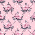 Pink floral seamless pattern with roses 14