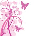 Pink Spring Floral Heart Swirls Stock Image - Image: 4593521
