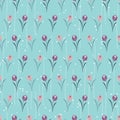 Pink Floral Violet Elegant Tulip Vector Seamless Pattern