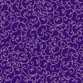 Pink flourish seamless pattern over deep purple background