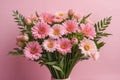 Pink flower bouquet on a pink background Royalty Free Stock Photo