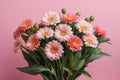 Pink flower bouquet on a pink background Royalty Free Stock Photo