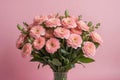 Pink flower bouquet on a pink background Royalty Free Stock Photo