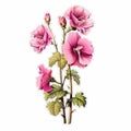 Pink Flower Clip Art Decoupage Sticker In James Bullough Style Royalty Free Stock Photo