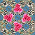 Exquisite pattern for design of watercolor sketches of the flower Royalty Free Stock Photo