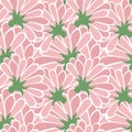 Pink flower floral pattern simple art design Royalty Free Stock Photo