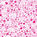 Pink flower power seamless background