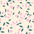 Pink flower seamless pattern