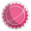 pink flower shape label image