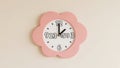 Pink Flower Shaped Clock Royalty Free Stock Photo