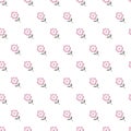 Childish Pink Flower Flat Vector Cartoon Art Pattern