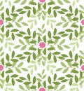 pink flower and vine seamless pattern