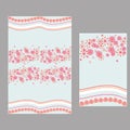 Pink flower and wave pattern for tablecloth