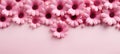 Pink flowers on blurred backgroundvalentines, mothers, womens dayflat lay, top view, copy space Royalty Free Stock Photo