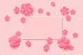 Pink flowers on the decorated background