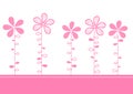 Pink flowers invitation card Royalty Free Stock Photo