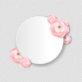 Pink Flowers Postcard Transparent Background Royalty Free Stock Photo